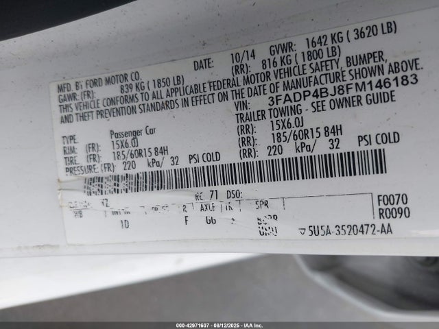 Ford 2015 2015 3FADP4BJ8FM146183 Image 9