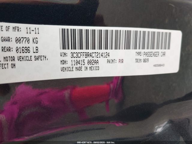 2012 FIAT 500 3C3CFFBR4CT214124 Photo 8