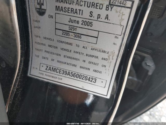 2006 MASERATI QUATTROPORTE ZAMCE39A560020423 Photo 8