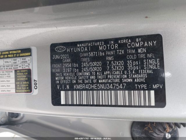 2022 HYUNDAI PALISADE KM8R4DHE5NU347547 Photo 8