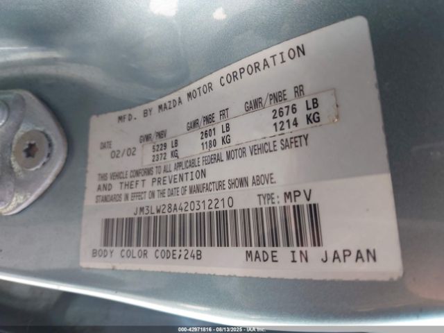 2002 MAZDA MPV JM3LW28A420312210 Photo 8