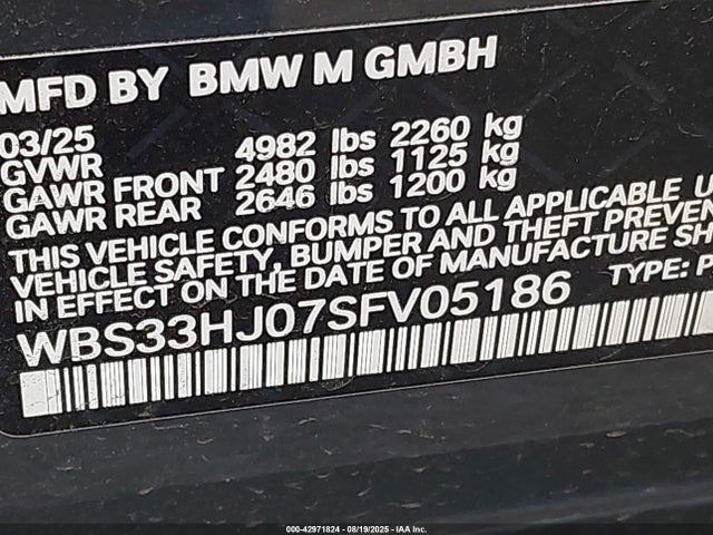 WBS33HJ07SFV05186 BMW M3