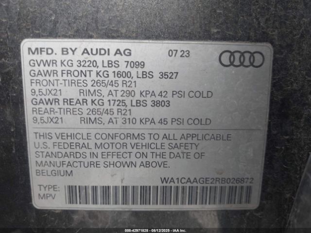 2024 AUDI Q8 E-TRON WA1CAAGE2RB026872 Photo 8