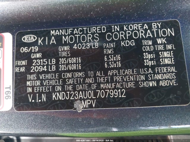 KNDJ23AU0L7079912 KIA mpi nu