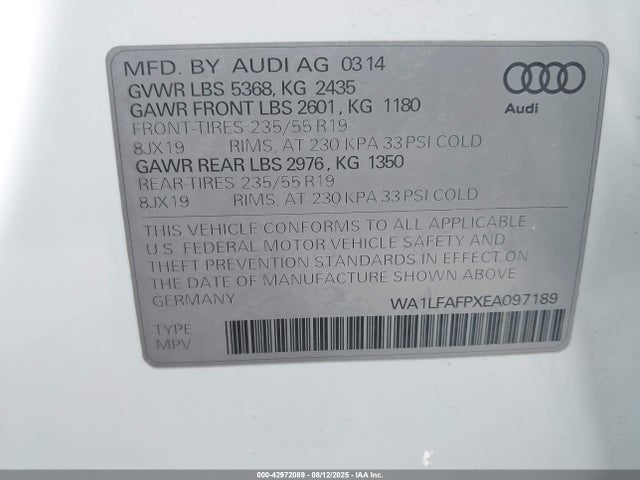 2014 AUDI Q5 WA1LFAFPXEA097189 Photo 8