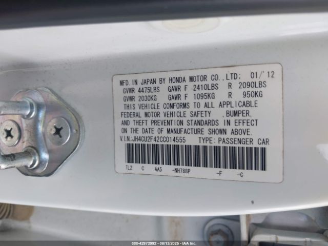 2012 ACURA TSX JH4CU2F42CC014555 Photo 8