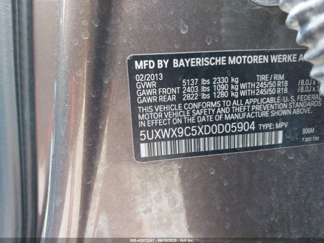 2013 BMW X3 5UXWX9C5XD0D05904 Photo 8