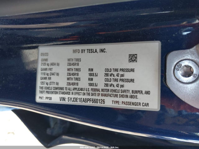 2023 TESLA MODEL 3 5YJ3E1EA8PF660126 Photo 8