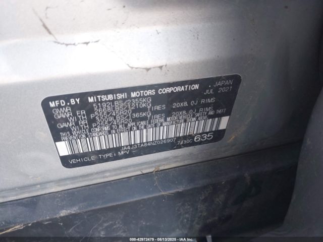 2022 MITSUBISHI OUTLANDER JA4J3TA84NZ026907 Photo 8