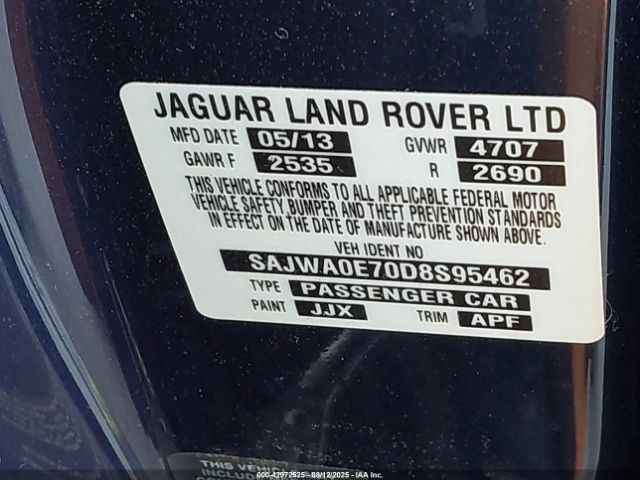 2013 JAGUAR XF SAJWA0E70D8S95462 Photo 8