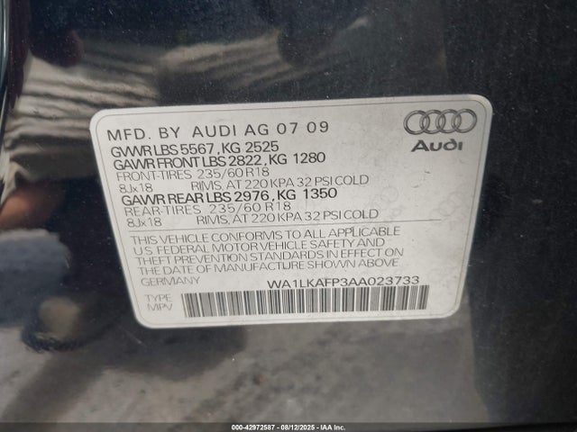 2010 AUDI Q5 WA1LKAFP3AA023733 Photo 8
