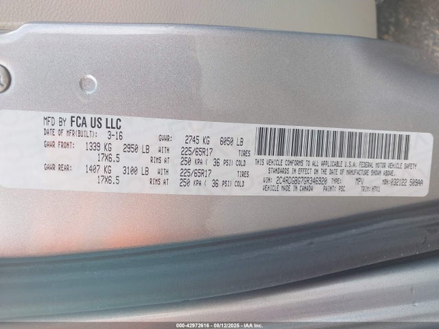 Dodge Grand Caravan 2016 2C4RDGBG7GR346920 Image 9