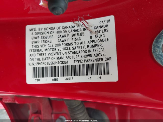 2HGFC1E56JH708361 Honda l15b7