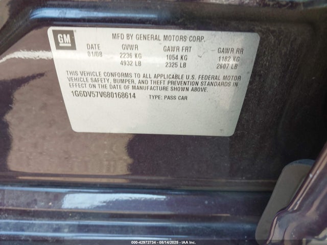 2008 CADILLAC CTS 1G6DV57V680168614 Photo 8