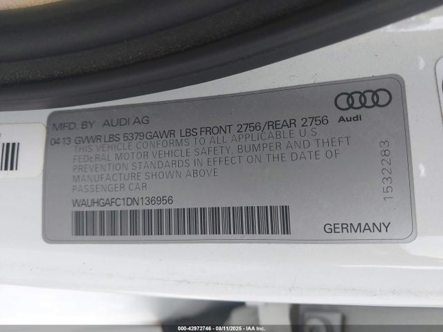 2013 AUDI A6 WAUHGAFC1DN136956 Photo 8