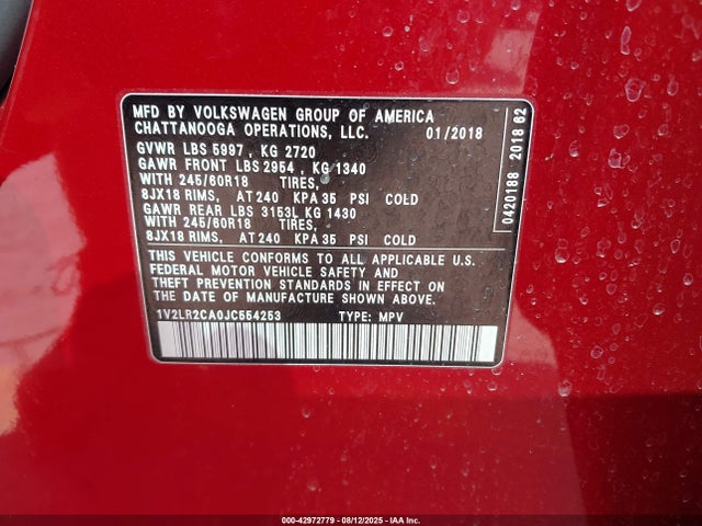 Volkswagen fsi 2018 1V2LR2CA0JC554253 Image 9