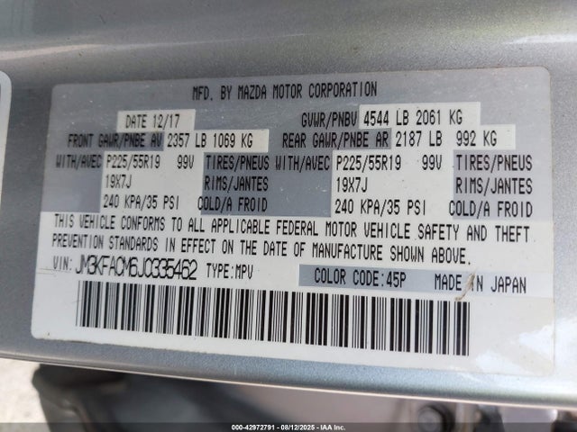 Mazda py cylinder deactivation 2018 JM3KFACM6J0335462 Image 9
