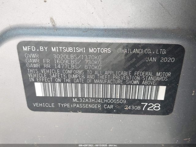 2020 MITSUBISHI MIRAGE ML32A3HJ4LH006509 Photo 8