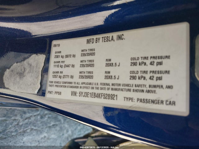 Tesla 2019 2019 5YJ3E1EB4KF528921 Image 9