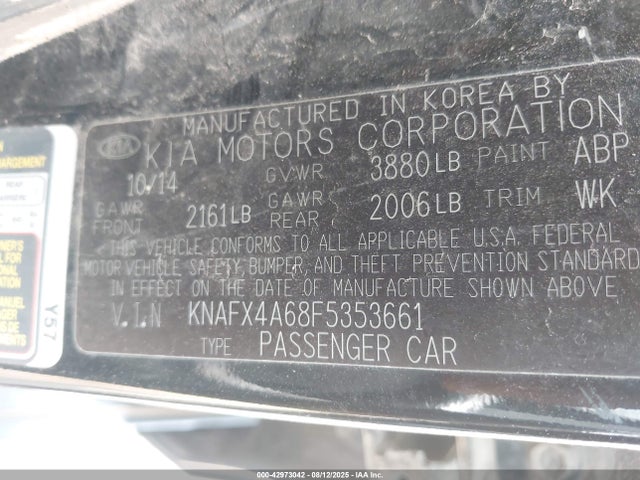 KIA dohc mpi nu 2015 KNAFX4A68F5353661 Image 9