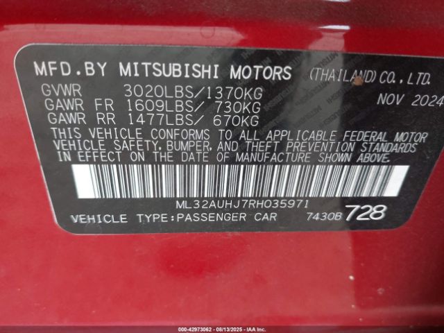 2024 MITSUBISHI MIRAGE ML32AUHJ7RH035971 Photo 8