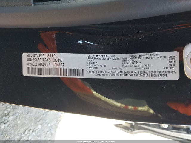 Chrysler Pacifica 2025 2C4RC1BGXSR530015 Image 9