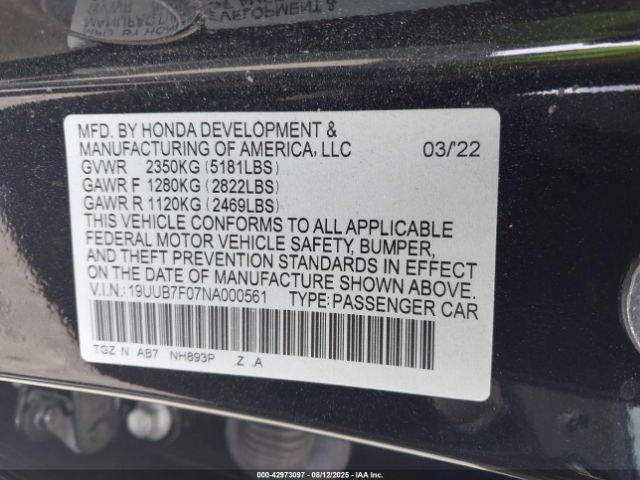 2022 ACURA TLX 19UUB7F07NA000561 Photo 8