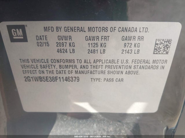 2G1WB5E38F1146379 Chevrolet lfx