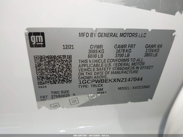 1GCPWBEKXNZ147044 Chevrolet l3b