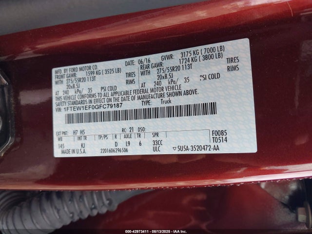 Ford 2016 2016 1FTEW1EF0GFC79187 Image 9