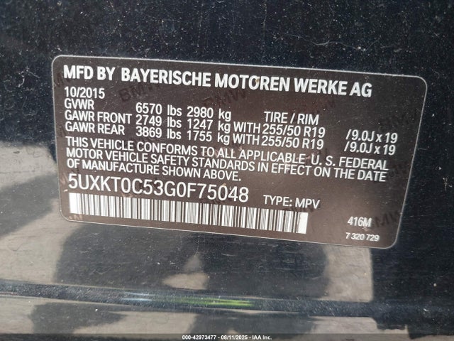 5UXKT0C53G0F75048 BMW X5