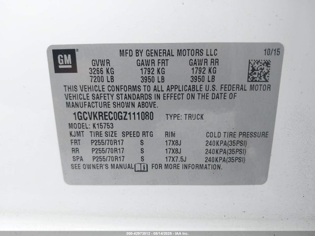 1GCVKREC0GZ111080 Chevrolet Silverado 1500 1lt