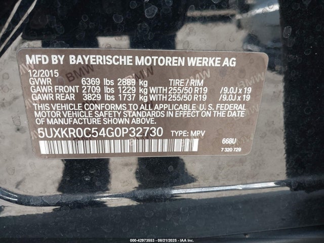 5UXKR0C54G0P32730 BMW X5