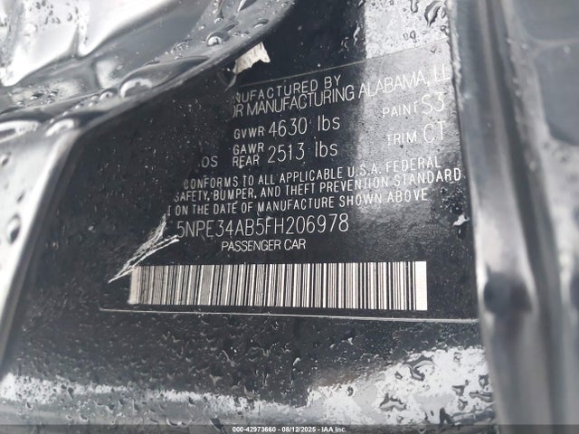5NPE34AB5FH206978 Hyundai dohc t-gdi theta-ii