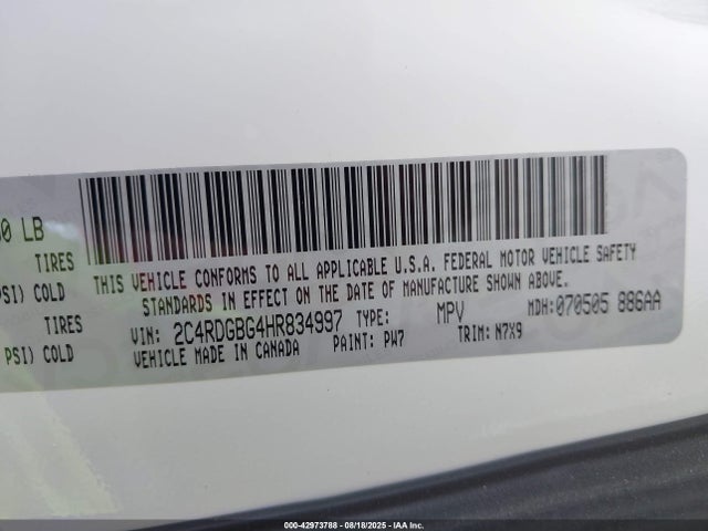 2C4RDGBG4HR834997 Dodge Grand Caravan
