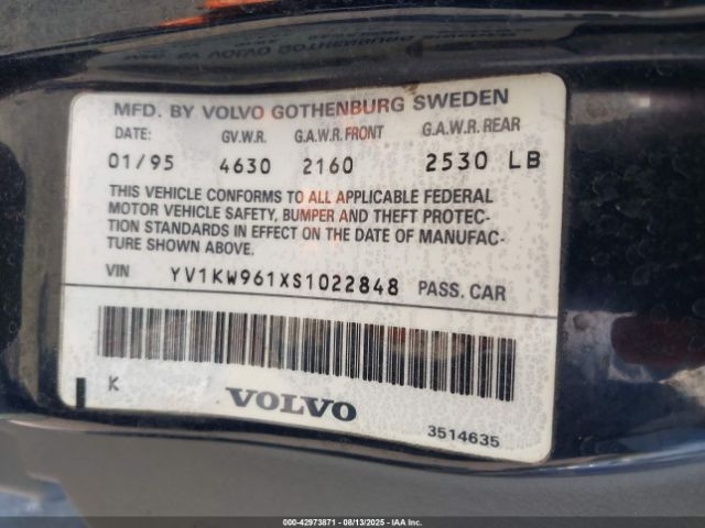 1995 VOLVO 960 YV1KW961XS1022848 Photo 8