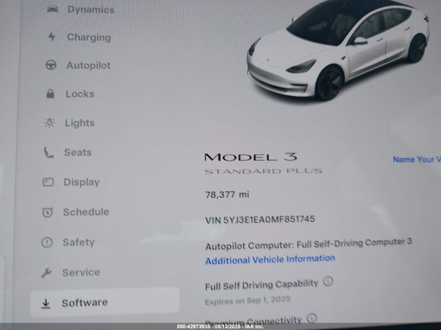 2021 TESLA MODEL 3 5YJ3E1EA0MF851745 Photo 6