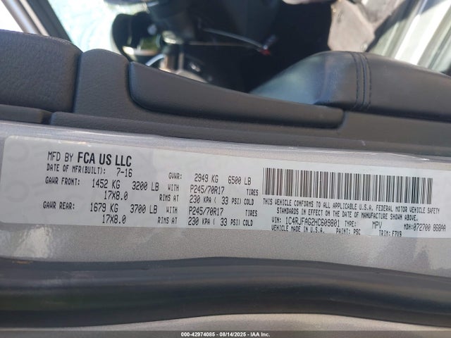 Jeep 2017 2017 1C4RJFAG2HC609801 Image 9