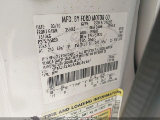 2010 FORD EXPEDITION 1FMJU2A53AEB52157 Photo 8