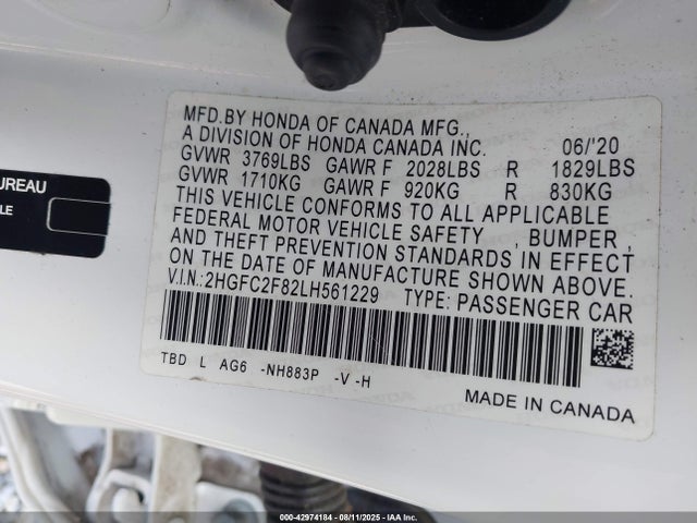 Honda k20c2 2020 2HGFC2F82LH561229 Image 9