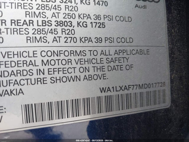 Audi 55 tfsi (3.0t) 2021 WA1LXAF77MD017728 Image 9