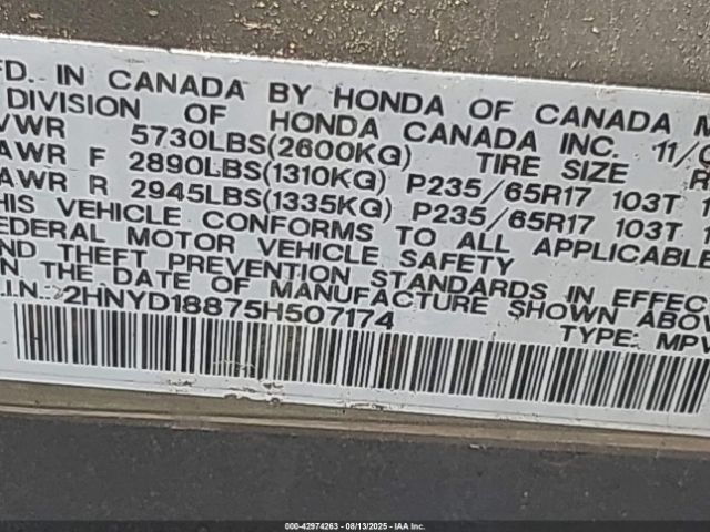 2005 ACURA MDX 2HNYD18875H507174 Photo 8