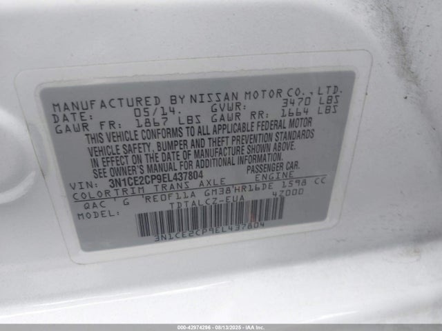 Nissan 2014 2014 3N1CE2CP9EL437804 Image 9