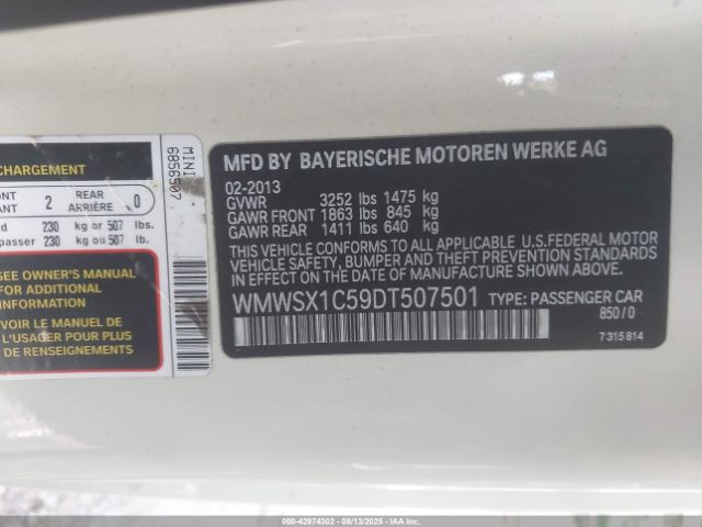 2013 MINI COUPE WMWSX1C59DT507501 Photo 8