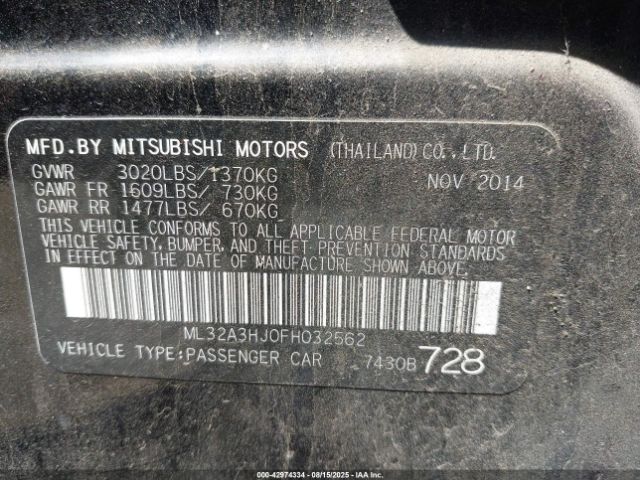 2015 MITSUBISHI MIRAGE ML32A3HJ0FH032562 Photo 8