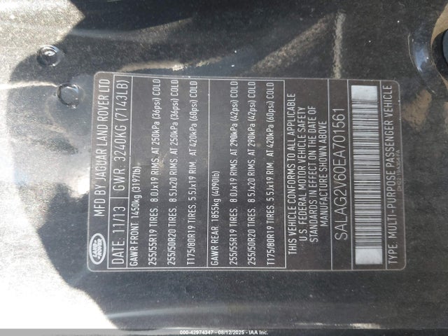 Land Rover 2014 2014 SALAG2V60EA701561 Image 9