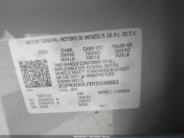 3GPKHXRJ1RS538863 Honda x0c+ec5