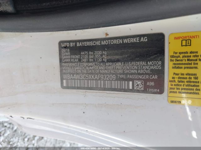 2019 BMW 430I WBA4W3C5XKAF93209 Photo 8