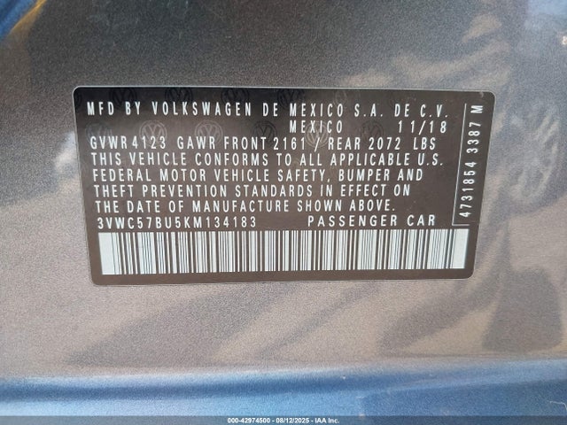 Volkswagen 1.4 tsi 2019 3VWC57BU5KM134183 Image 9