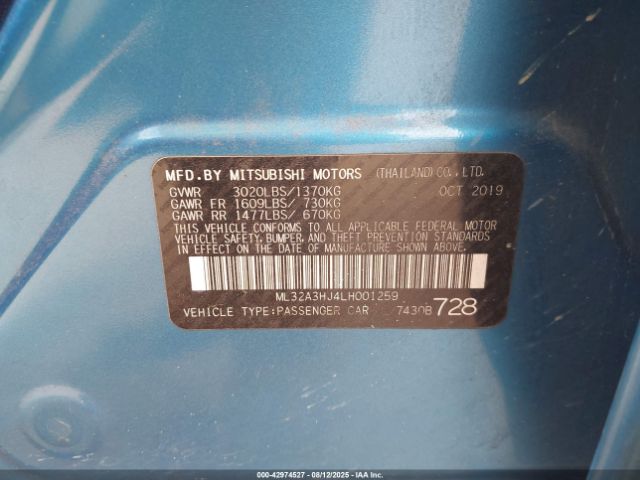 2020 MITSUBISHI MIRAGE ML32A3HJ4LH001259 Photo 8